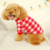 Winter Warm Polyester Fibre Checked Sweater Two-legged Dog & Cat Clothes Red Yellow