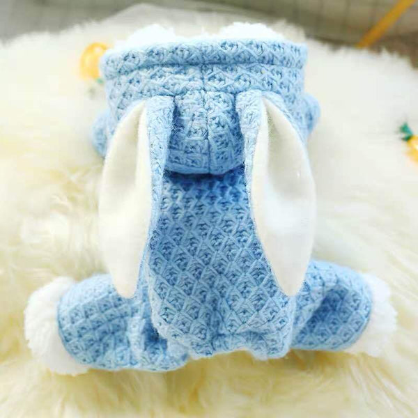 Winter Warm Cotton Hooded Coat Waffle Checked Four-legged Dog & Cat Clothes