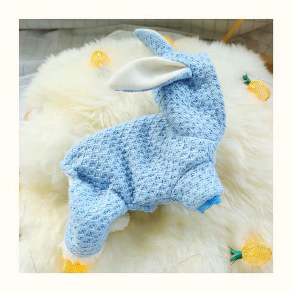 Winter Warm Cotton Hooded Coat Waffle Checked Four-legged Dog & Cat Clothes