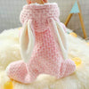 Winter Warm Cotton Hooded Coat Waffle Checked Four-legged Dog & Cat Clothes