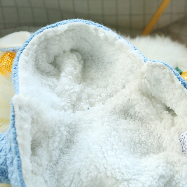 Winter Warm Cotton Hooded Coat Waffle Checked Four-legged Dog & Cat Clothes