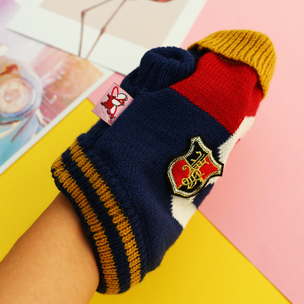 Winter Warm Acrylic Fibres Figure Pattern High Collar Sweater Dog & Cat Clothes