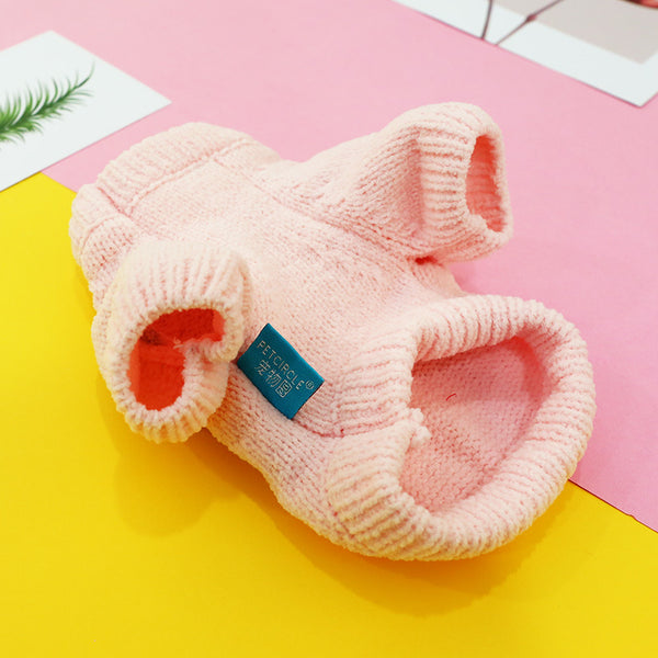 Winter Warm Acrylic Fibres Bow Sweater Two-legged Dog & Cat Clothes Pink Red