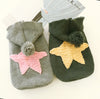Winter Warm Acrylic Fibres Star Pattern Hooded Sweater Two-legged Dog & Cat Clothes Pink Red