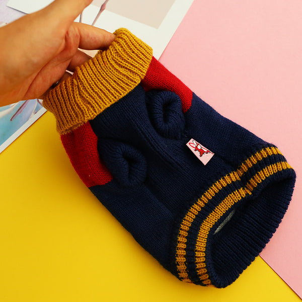 Winter Warm Acrylic Fibres Figure Pattern High Collar Sweater Dog & Cat Clothes