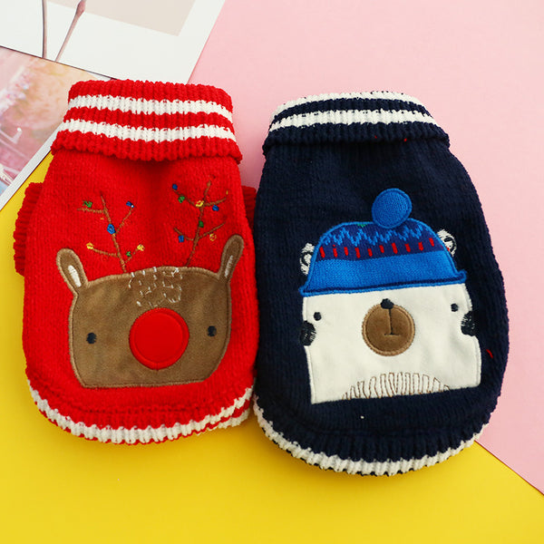 Winter Warm Acrylic Fibres Animal Pattern Sweater Two-legged Dog & Cat Clothes