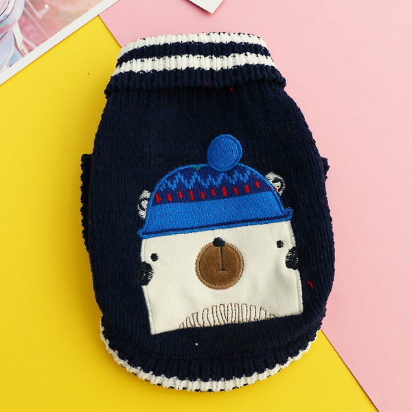 Winter Warm Acrylic Fibres Animal Pattern Sweater Two-legged Dog & Cat Clothes