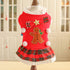 Polyester Gingerbread Pattern Bowknot Fur Collar Casual Dress Red