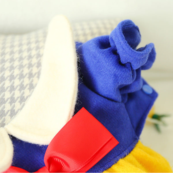 Cotton Cute Bowknot Snow white Princess Dress Two-legged Dog & Cat Clothes Tricolor