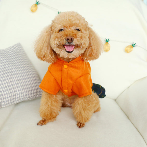 Polyester Cute Flowers Strap Dress Two-legged Dog & Cat Clothes Caramel Color