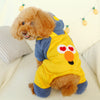 Winter Warm Polyester Fiber Hooded Rompers Four-legged Dog & Cat Clothes Love Eyes Pattern