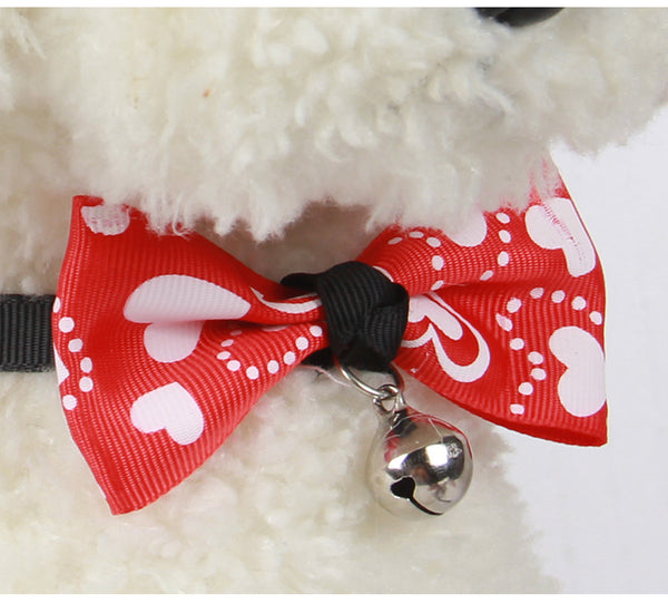 Valentine's Day Cat Dog Love Bow Collar Bell