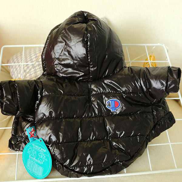 Winter Goose Down Jacket Warm Dog & Cat clothes pure color Black / Red