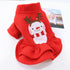 Cotton Cute Snowman Pattern Princess Dress Two-legged Dog & Cat Clothes Red