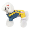 Casual Button Cotton Rompers Four-legged Dog & Cat Clothes Blue / Yellow