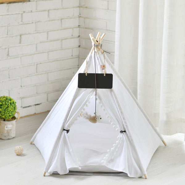 Linen pet pentagonal tent