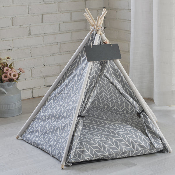 Linen pet pentagonal tent