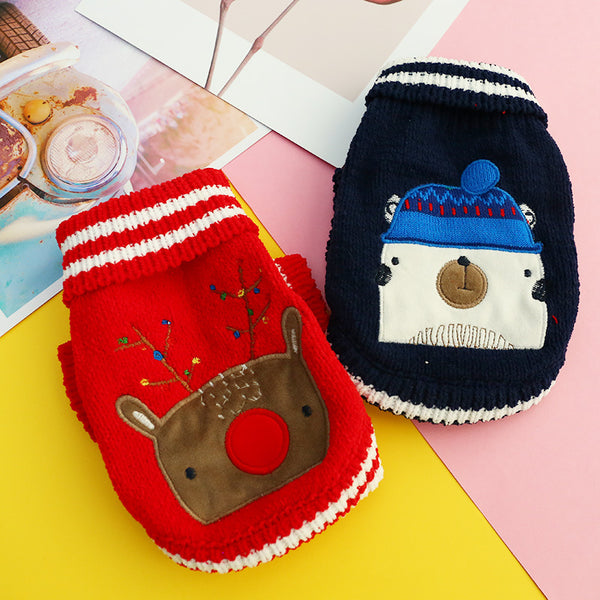 Winter Warm Acrylic Fibres  Animal Pattern Sweater  Two-legged Dog & Cat Clothes