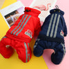 Winter Casual Button Cotton Coat Four-legged Dog & Cat Clothes Red / Blue