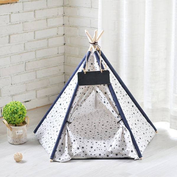 Linen pet pentagonal tent