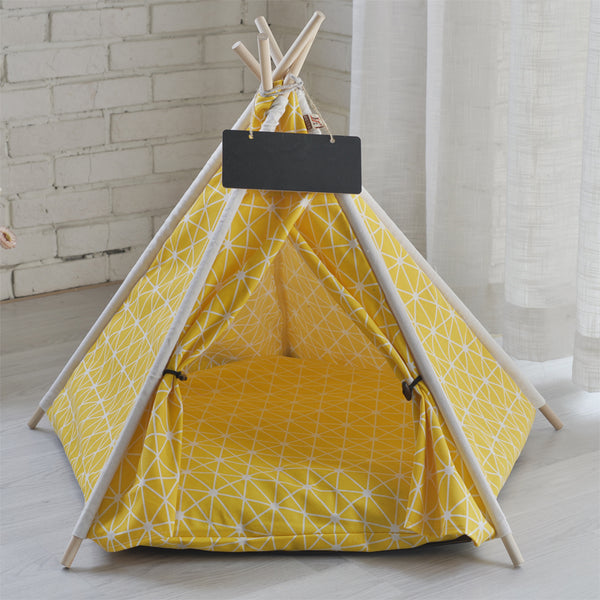 Linen pet pentagonal tent