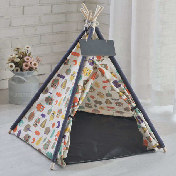 Linen pet pentagonal tent